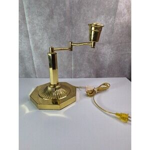 Vintage 1950's Brass Lamp, Small Brass Table Lamp NO SHADE Desk Lamp Art Deco